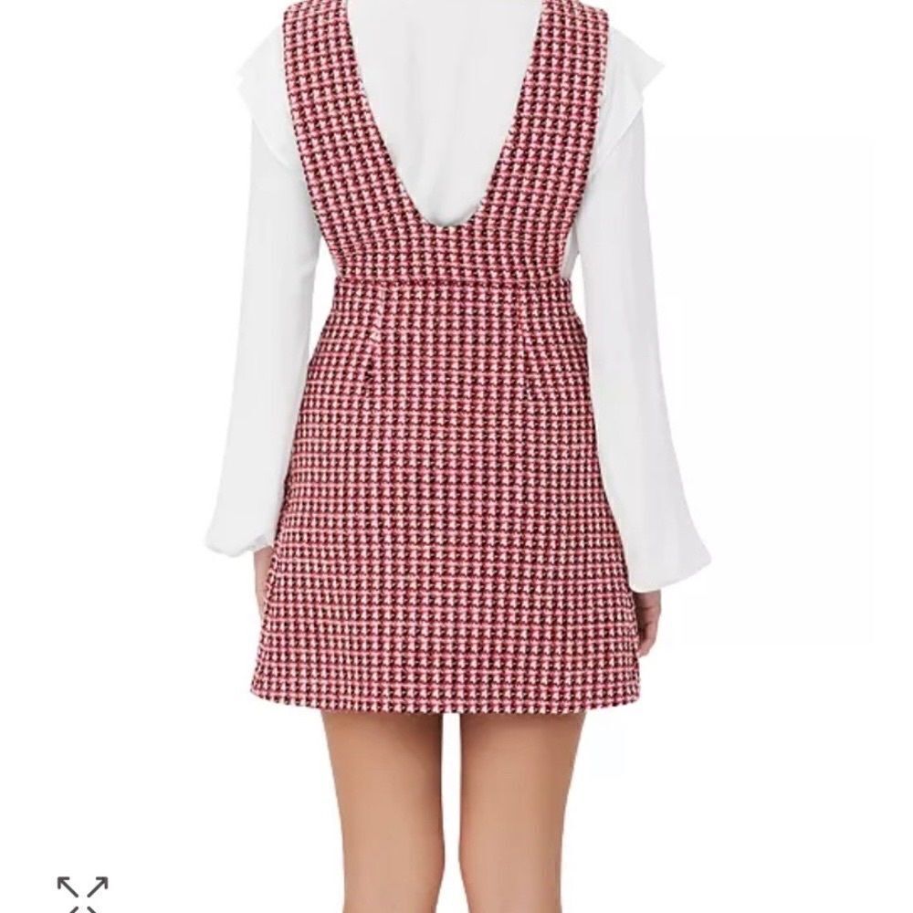 Maje Russi Tweed Mini Pink Dress Fuchsia Size XS - Picture 7 of 15